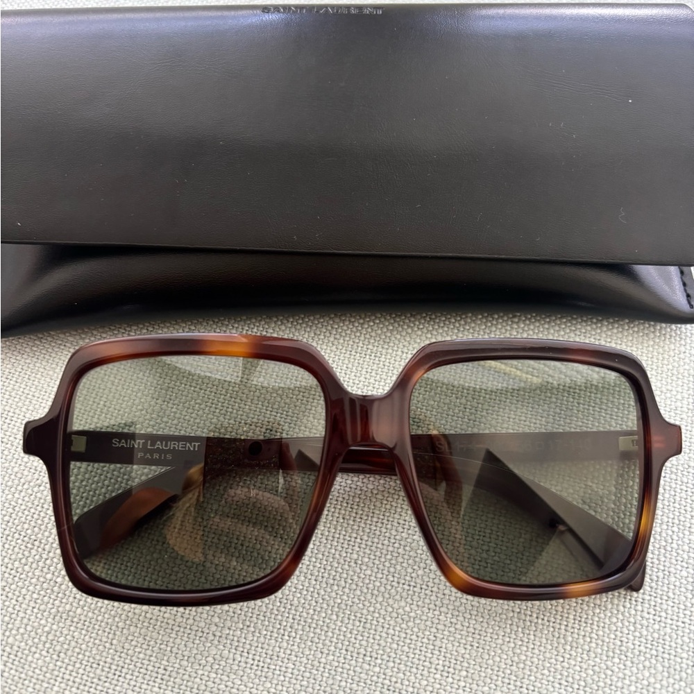 New Saint Laurent Brown Square Sunglasses - Picture 2 of 6